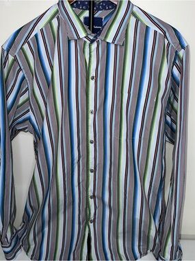 Tommy Bahama Multi-Color Vertical Stripe Button-Up Shirt